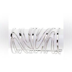 Silver Metal Cutout Statement Bracelet